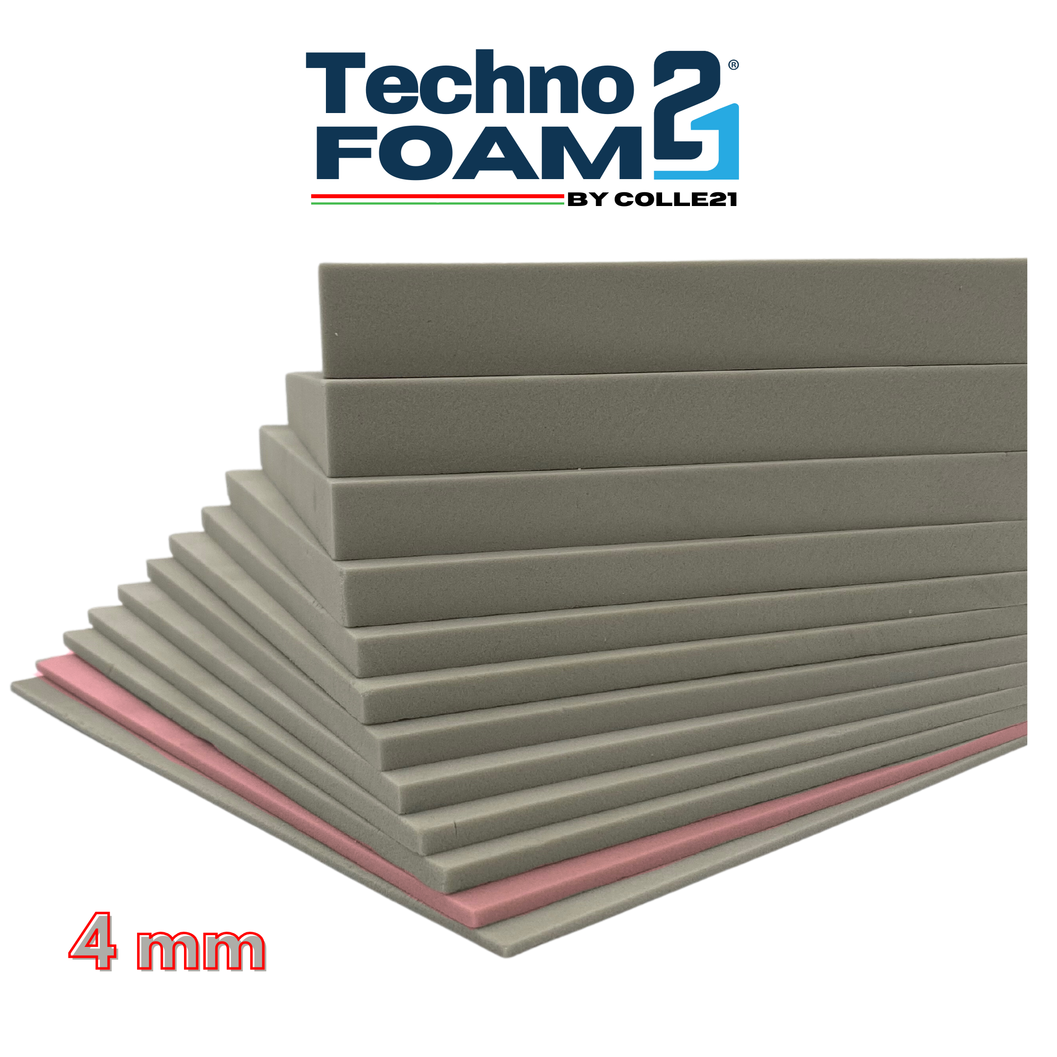 Technofoam 21 di Colle21 - placca di polimero poliuretanico rigido termoindurente 4 mm - 30x21 cm - placche decor per bricolage.