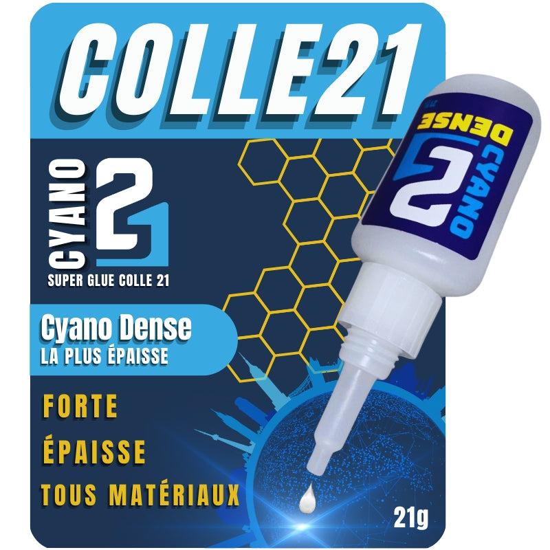 Super Glue Transparente cyanoacrylate Colle21 DENSE - Colle Cyanoacrylate 21 g. Colle épaisse pour le modélisme, colle épaisse pour bricolage.