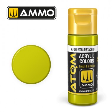 Pintura acrílica ATOM Ammo Mig Pistachio by Mig Jiménez - pintura para el modelado, pintura artística, pintura acrílica.