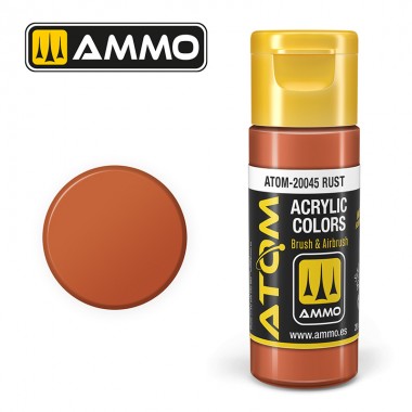 Pintura acrílica ATOM Ammo Mig Rust by Mig Jiménez - pintura para el modelado, pintura artística, pintura acrílica.