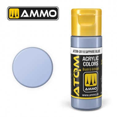 Pintura acrílica ATOM Ammo Mig Saphir Blue by Mig Jiménez - pintura para el modelado, pintura artística, pintura acrílica.