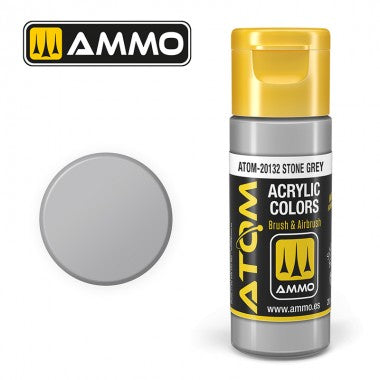 Colori acrili ATOM by Ammo Mig ,Vernice Acrilica Stone Grey di Mig Jiménez - pittura acrilica per modellismo, pittura artistica, vernice acrilica.